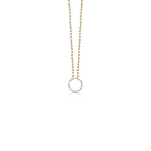 Diamond Halo vedhæng i 14 kt guld med 0,13 ct diamanter fra Mads Z